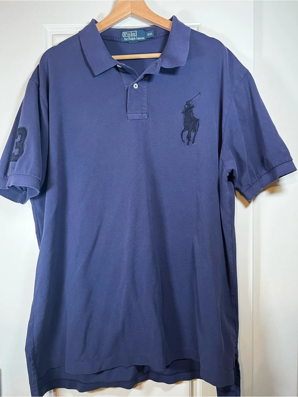 Vintage Navy Polo by Ralph Lauren Big Pony Polo Shirt Classic Fit Men's XXL